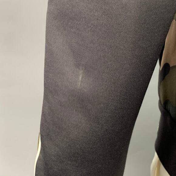 VALENTINO Size L Black Green Camo Polyamide Cotton Zip Up Sweatshirt - Picture 5 of 11